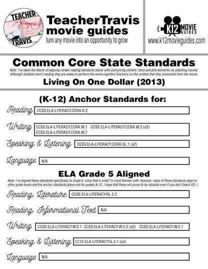 Living On One Dollar Movie Guide in Spanish | Español (2013) CCSS