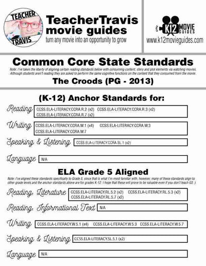 The Croods Guide | Worksheet | Questions | Google Classroom (PG - 2013) CCSS