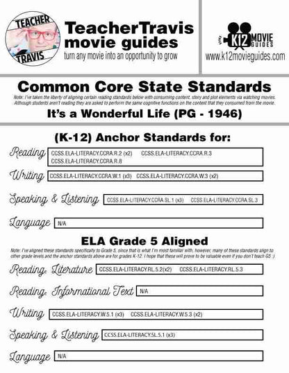 It's a Wonderful Life Movie Guide | Questions | Worksheet | Google Form(PG-1946) CCSS Alignment