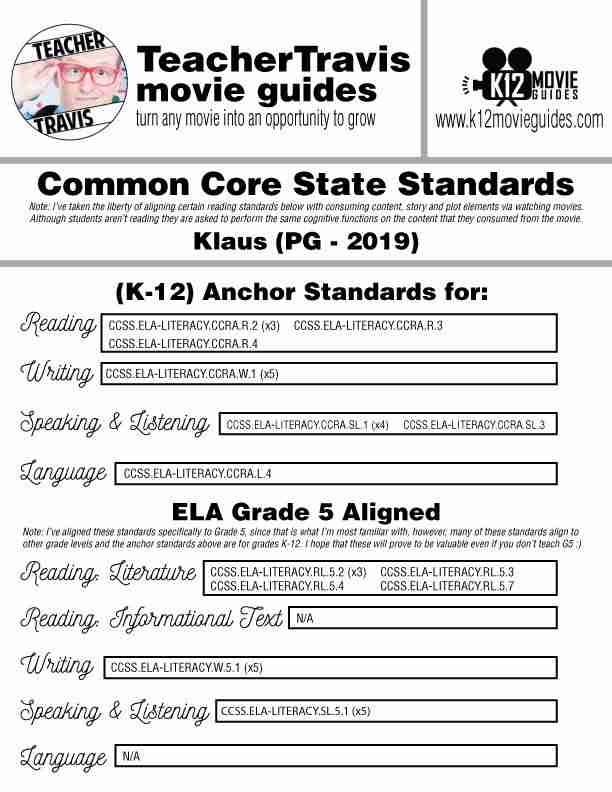Klaus Movie Guide | Questions | Worksheet | Google Form (PG - 2019) CCSS