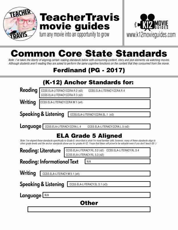 Ferdinand Movie Guide in Spanish | Español (PG - 2017) CCSS