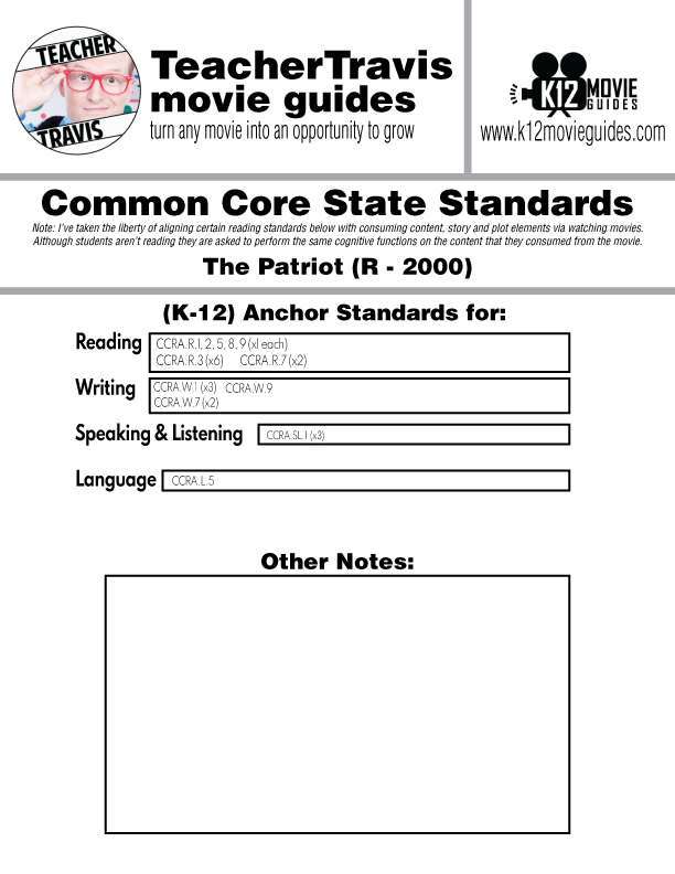 The Patriot Movie Guide | Revolutionary War | Swamp Fox | Cornwallis (R - 2000) CCSS