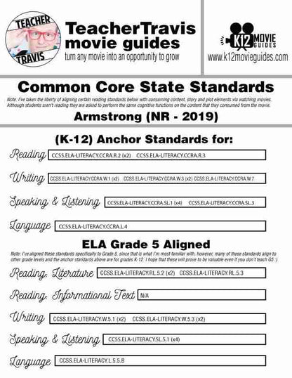 Armstrong Documentary Movie Guide | Questions | Worksheet (NR - 2019) CCSS Alignment