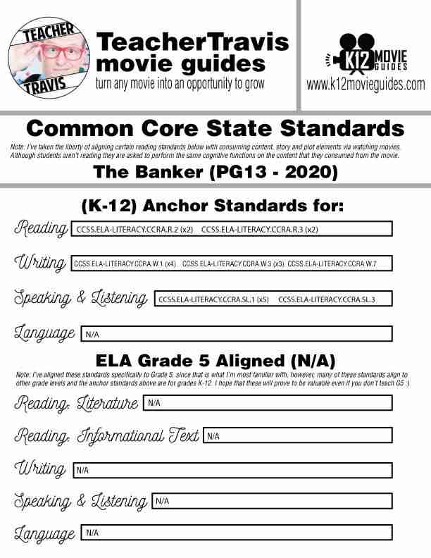 The Banker Movie Guide | Questions | Worksheet (PG13 - 2020) CCSS Alignment