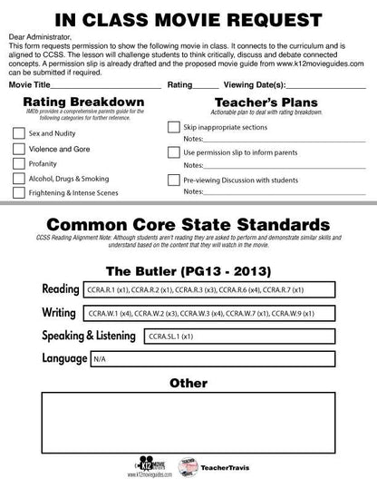 The Butler Movie Guide (PG13 - 2013) CCSS