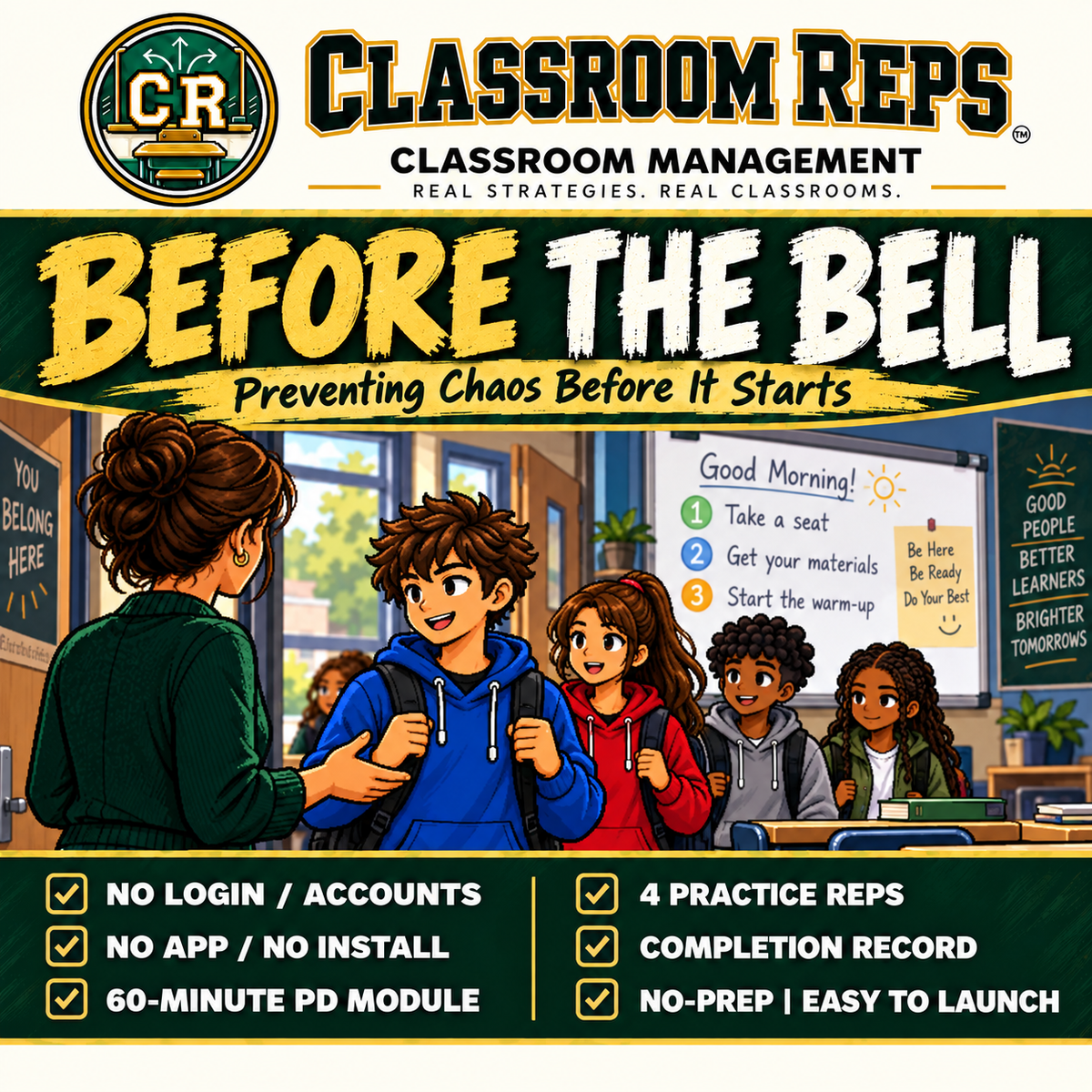 Before the Bell: Preventing Chaos Before It Starts | Classroom Reps 60-Minute PD Simulation