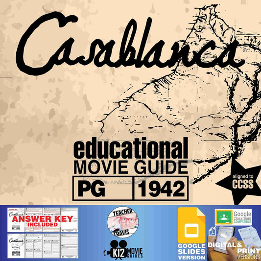 Casablanca Movie Guide | Worksheet | Questions | Google Slides (PG - 1942) Cover