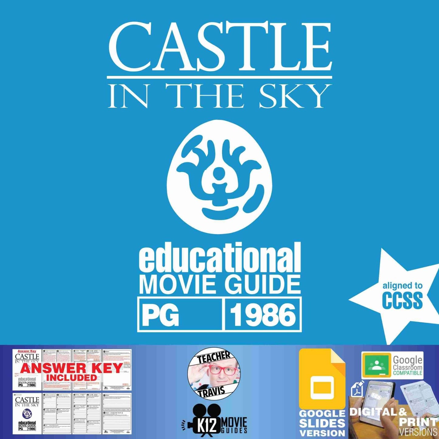 Castle in the Sky Movie Guide | Worksheet | Google Slides (PG - 1986) Cover