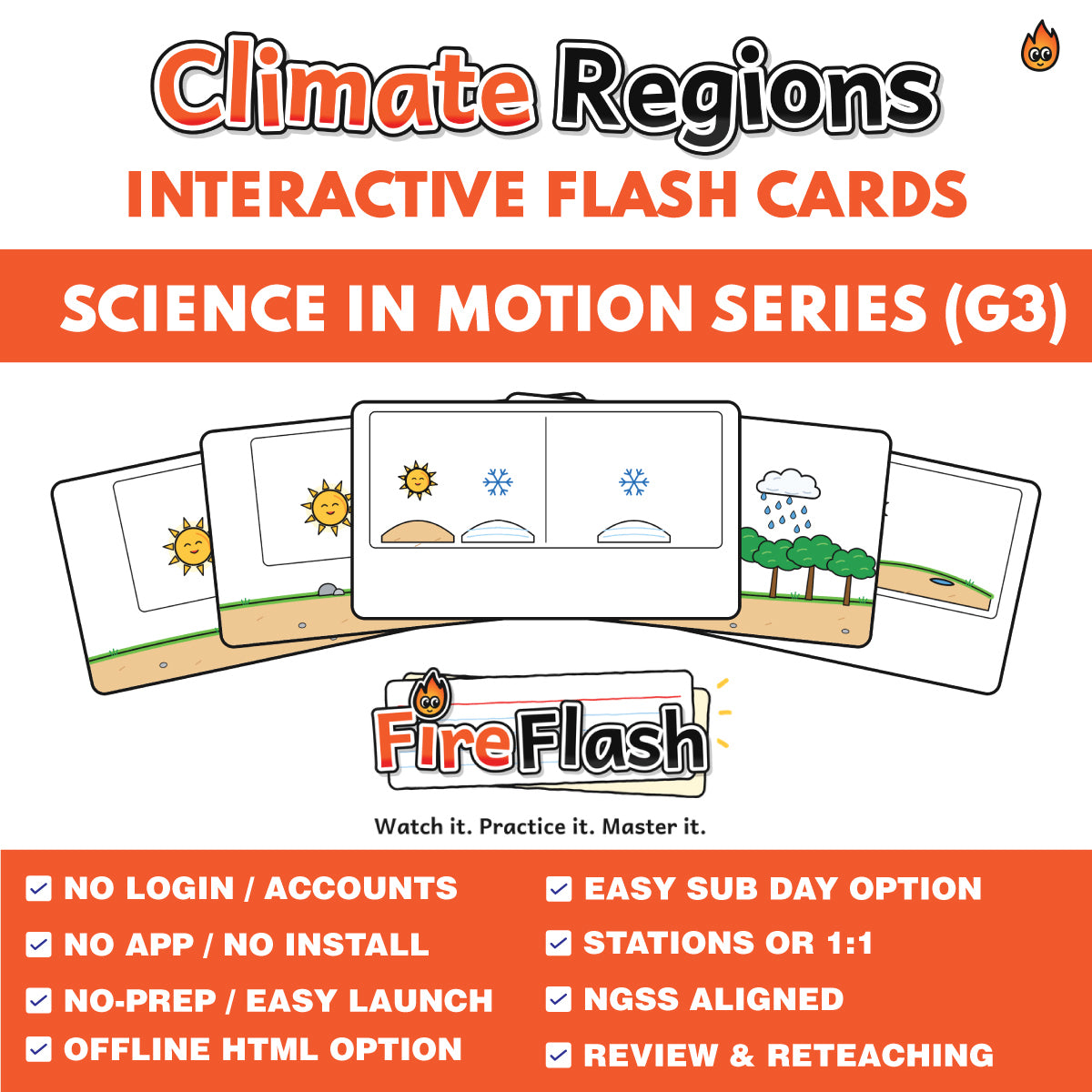 FireFlash | Climate Regions | Grade 3 Animated Science Cards