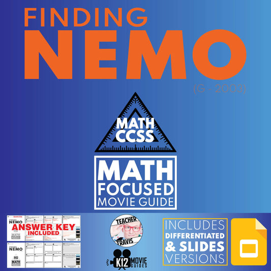 Math Movie Guide Questions made for Finding Nemo Cover