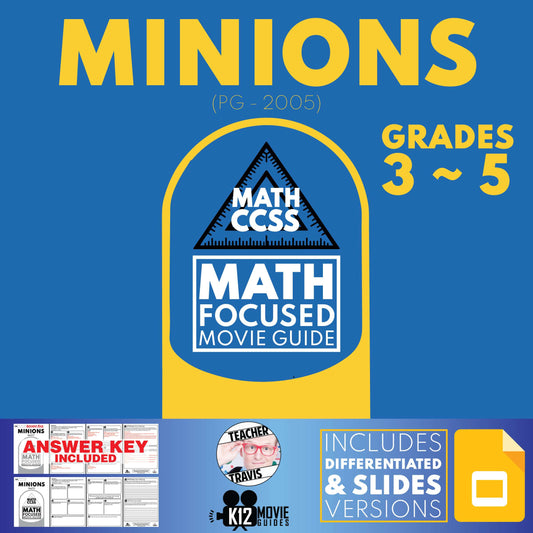 Minions Math Movie Guide Questions | Grades 3~5