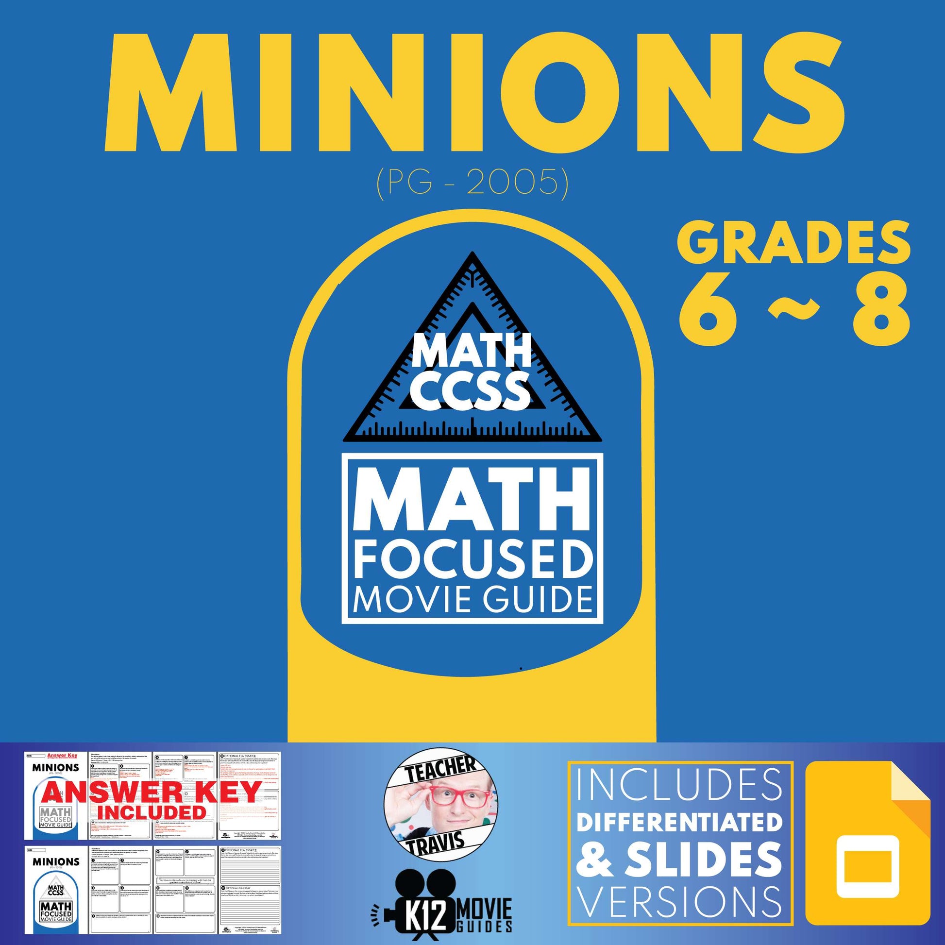 Minions Math Movie Guide Questions Cover
