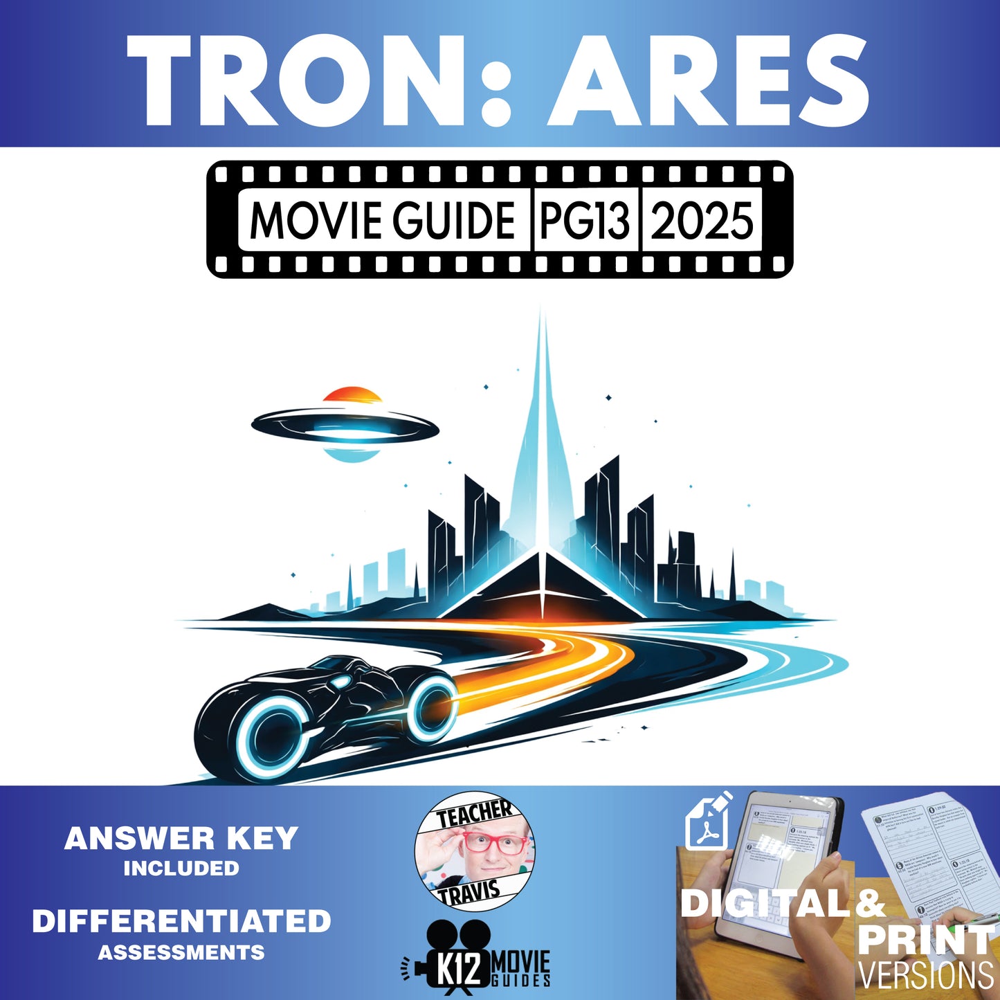 TRON: Ares Movie Guide Questions & Worksheet (2025)