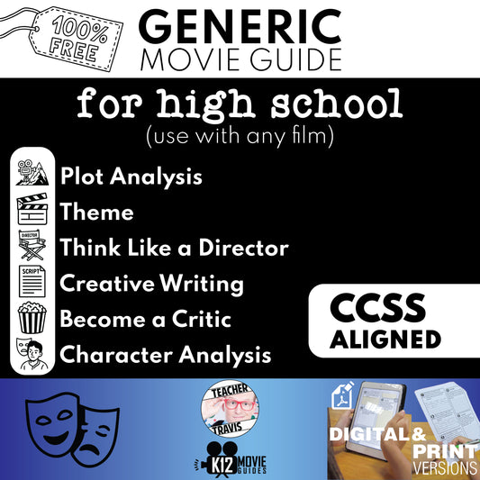 Free Generic Movie Guide for Grades 9 to 12 High School Students (Works for Any Film) | Editable | PDF & Google Docs (Copy)
