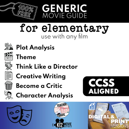 Free Generic Movie Guide for Grades 2 to 5 (Works for Any Film) Graphic Organizer | Editable | PDF & Google Docs