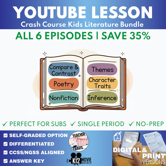 Crash Course Kids Literature YouTube Video Lesson Bundle | No-Prep