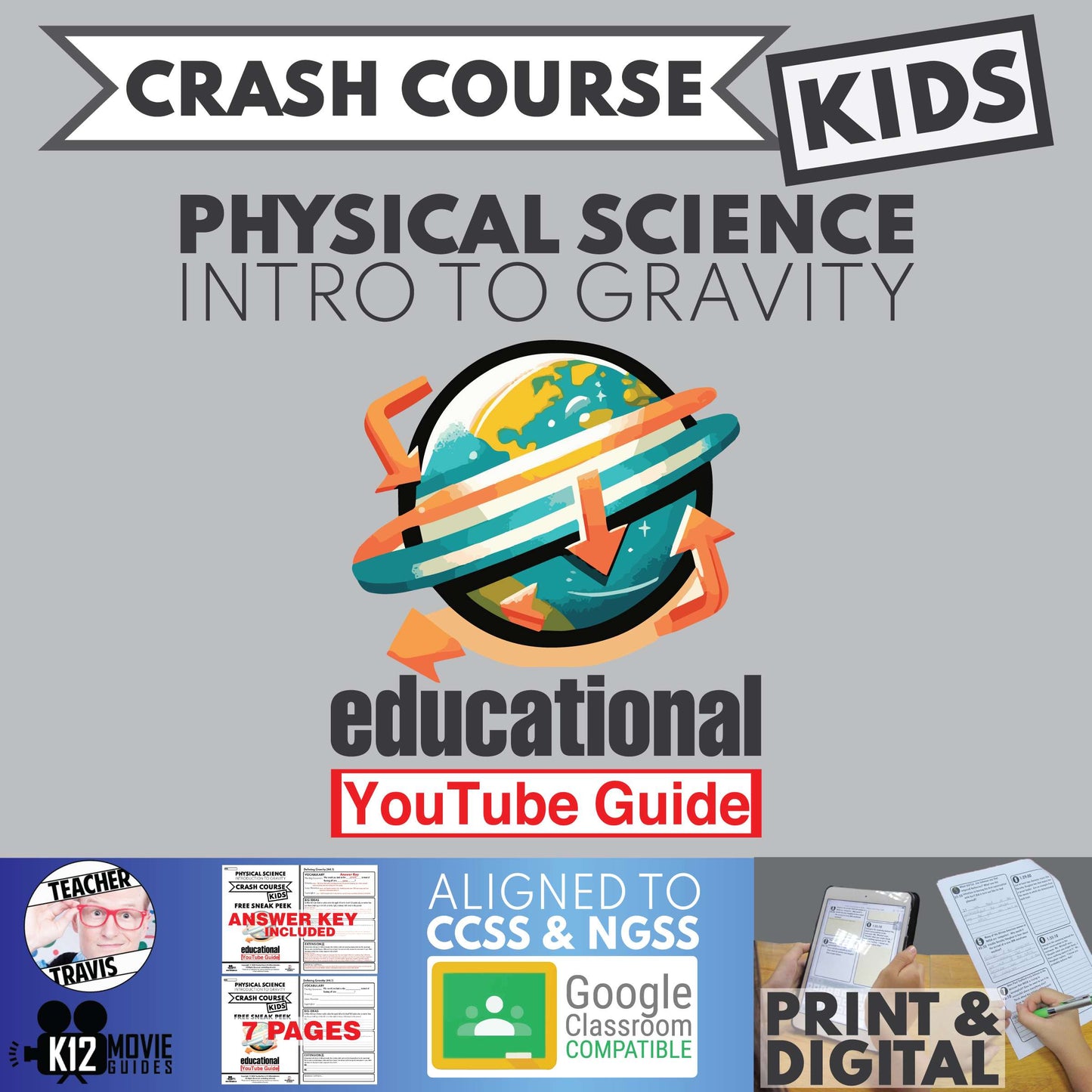 Crash Course Kids | Physical Science - Intro to Gravity Playlist YouTube Guide Cover