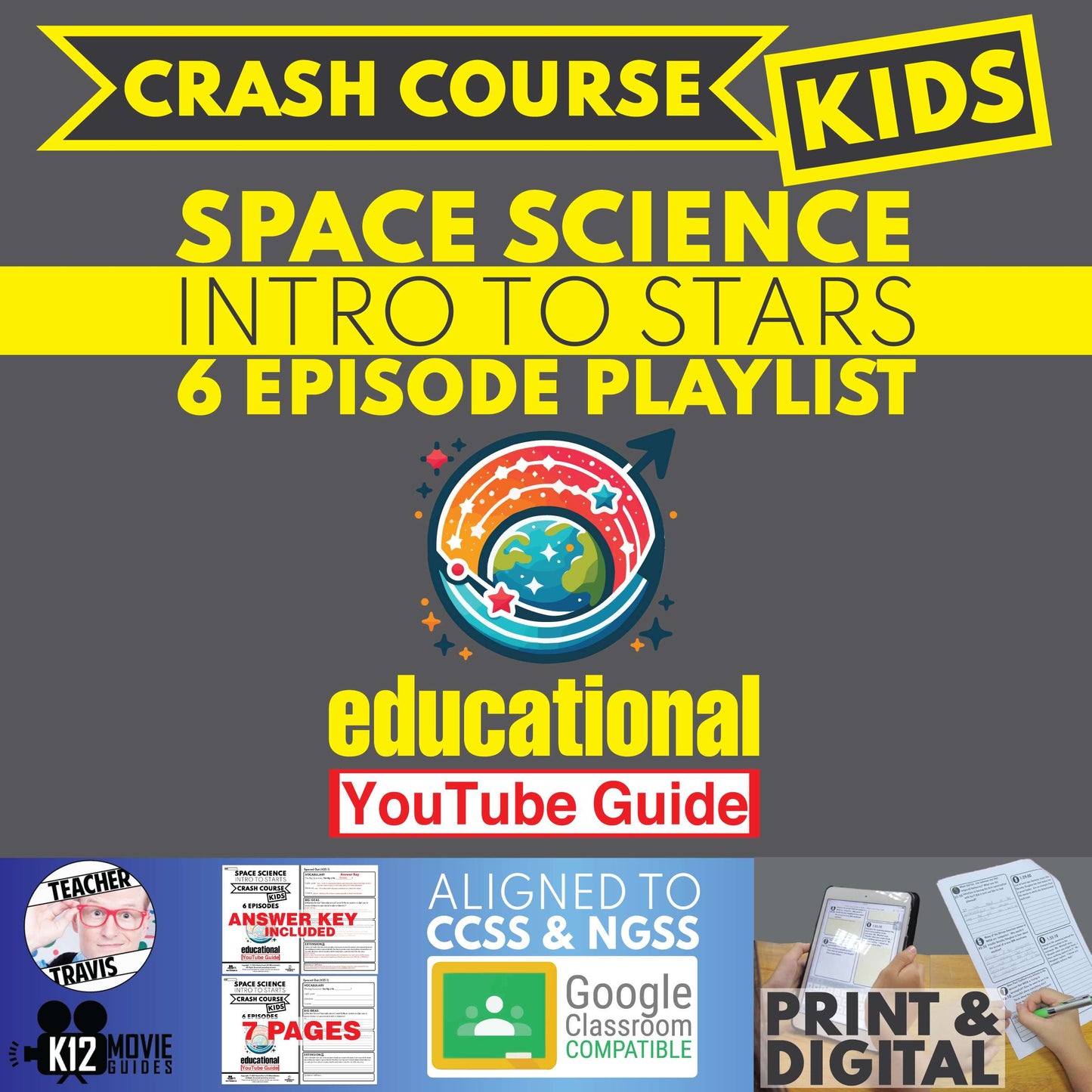 Crash Course Kids | Space Science Intro to Stars Full Playlist | YouTube Guide Cover