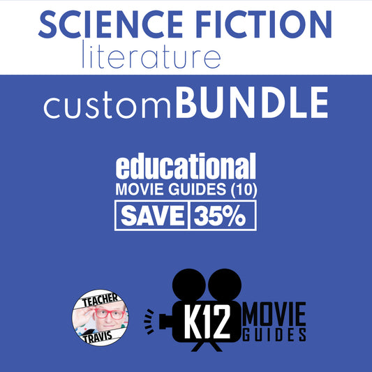 Custom Science Fiction Literature Movie Guide Bundle with 10 dystopian and technology-focused resources