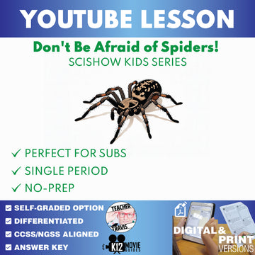 SciShow Kids - Don't Be Afraid of Spiders! - YouTube Video Lesson