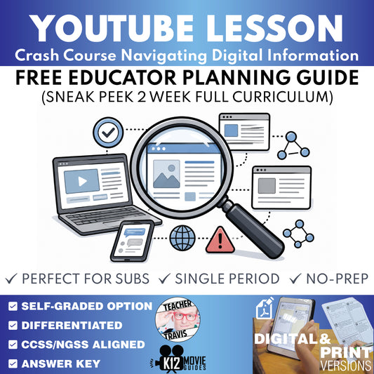Free Crash Course Navigating Digital Information Full Curriculum Educator Planning Guide classroom resource cover