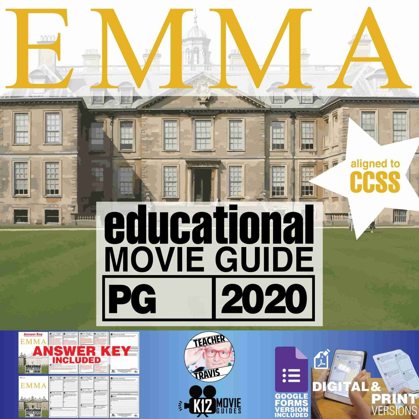 Emma Movie Movie Guide | Questions | Worksheet (PG - 2020) Cover