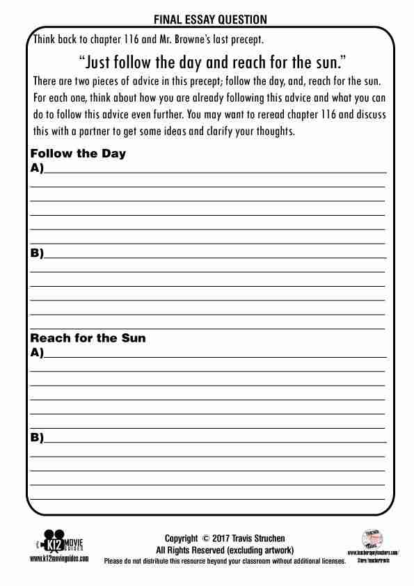 Wonder Movie and Book Study Guide Bundled Resource Questions Sample