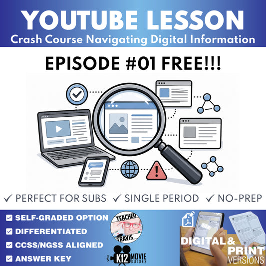 Free Crash Course #01 Intro to Navigating Digital Information video lesson classroom resource cover