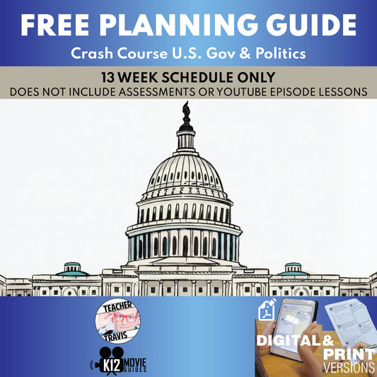 Free Crash Course U.S. Government and Politics Full Curriculum Educator Planning Guide cover image