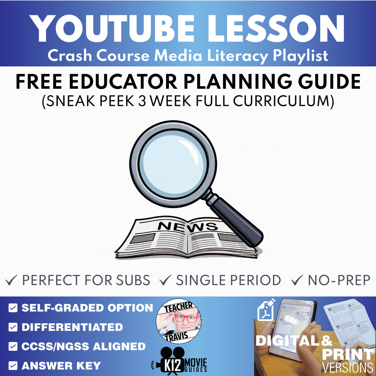 Free Crash Course Media Literacy Full Curriculum Educator Planning Guide