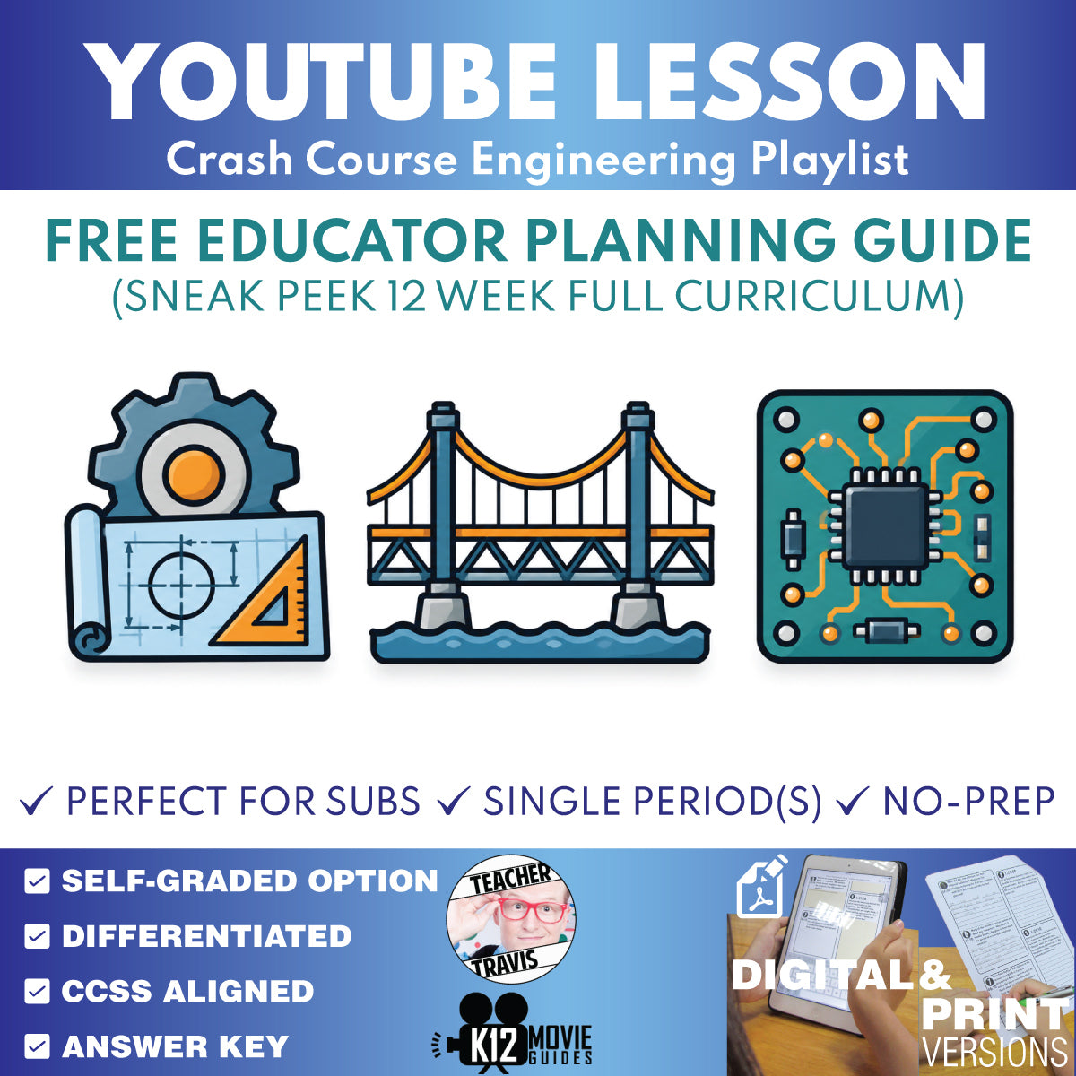 Free Crash Course Engineering full curriculum educator planning guide cover for grades 9–12