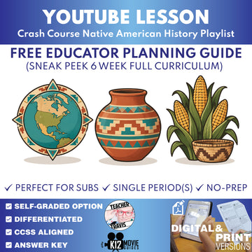 Free Crash Course Native American History Educator Planning Guide cover for Grades 9–12