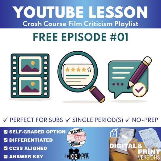 FREE Crash Course Film Criticism #1 Citizen Kane video lesson cover for grades 9–12