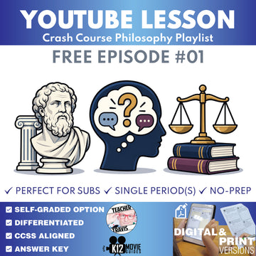 FREE Crash Course Philosophy #1 What Is Philosophy video lesson cover for grades 9–12