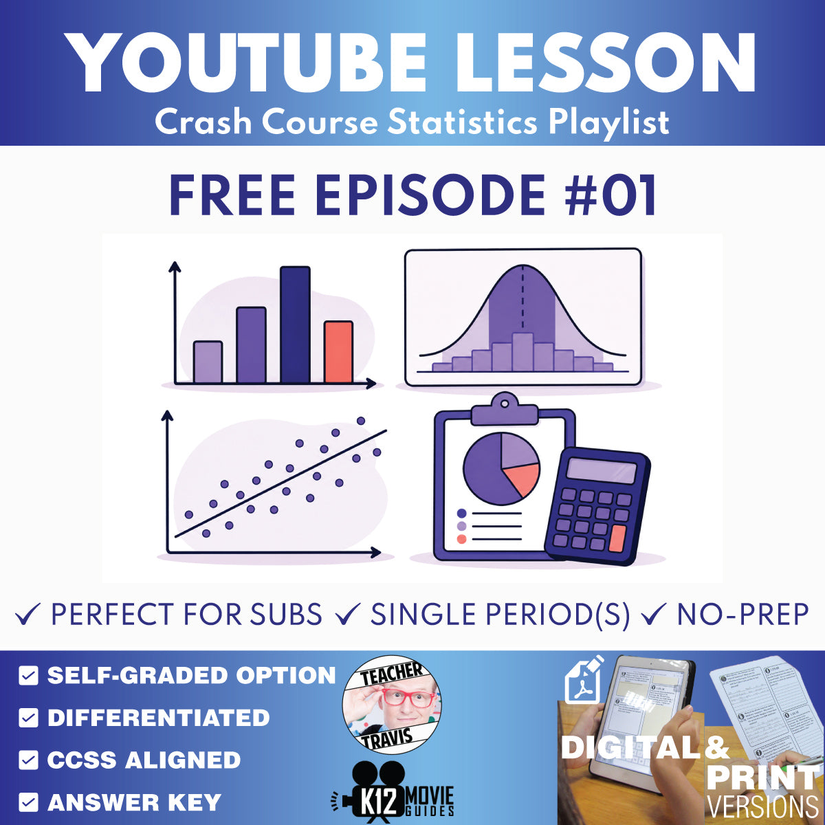 FREE Crash Course Statistics #1 What Is Statistics video lesson cover for grades 9–12