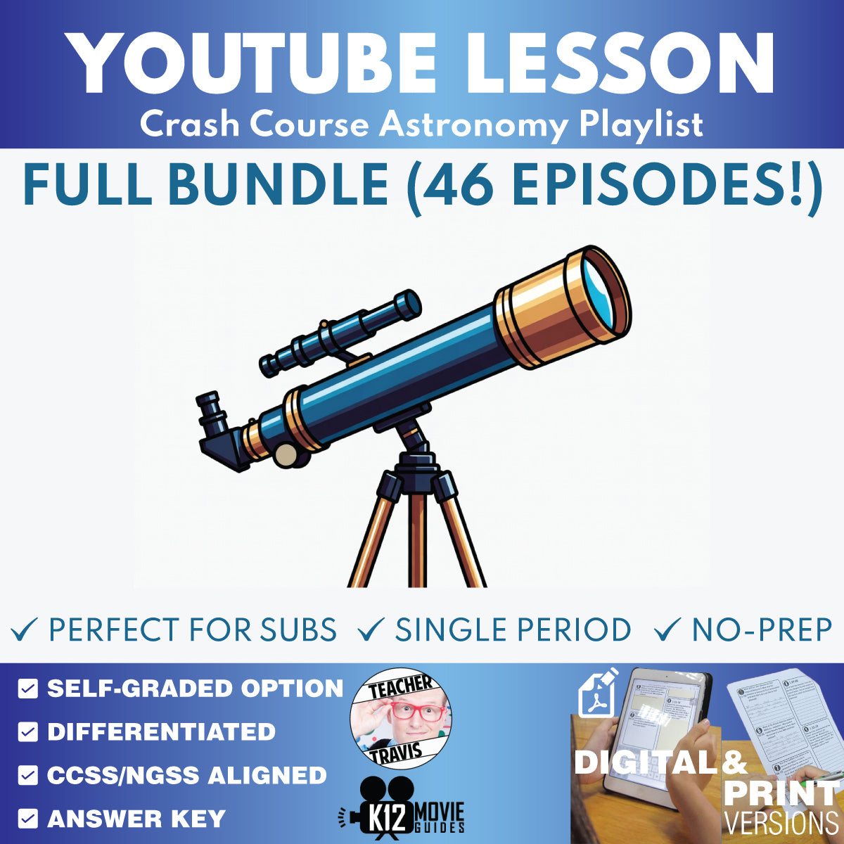 Crash Course Astronomy #2-#46 Complete YouTube Video Lesson Bundle