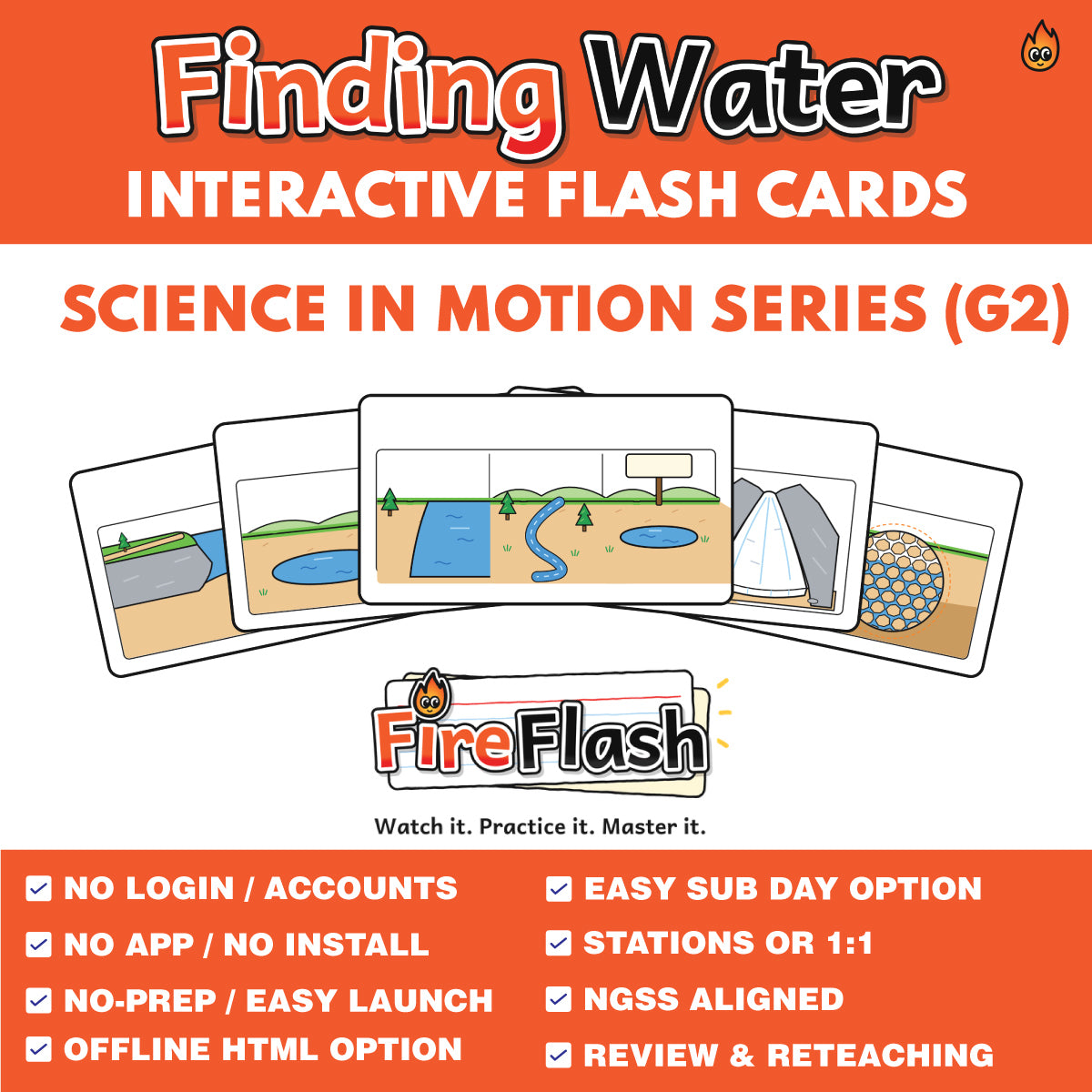 FireFlash | Finding Water | Grade 2 Animated Science Cards