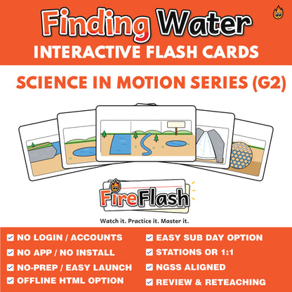 FireFlash | Finding Water | Grade 2 Animated Science Cards