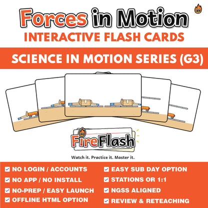 FireFlash | Forces in Motion | Grade 3 Animated Science Cards
