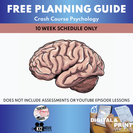 Free Crash Course Psychology Full Curriculum Educator Planning Guide cover image