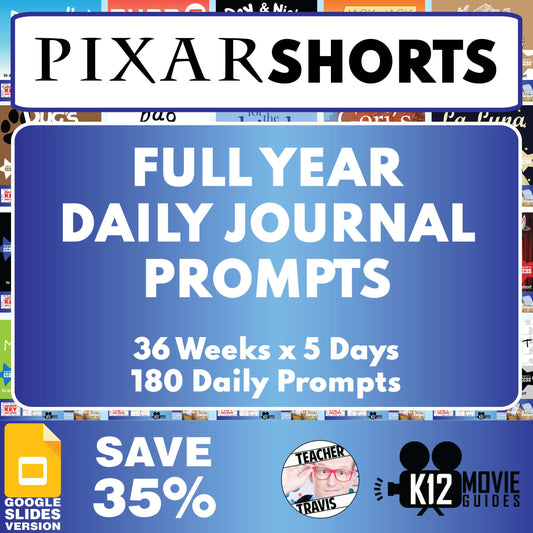 Pixar Short Daily Journal Prompts (36 Weeks) Cover