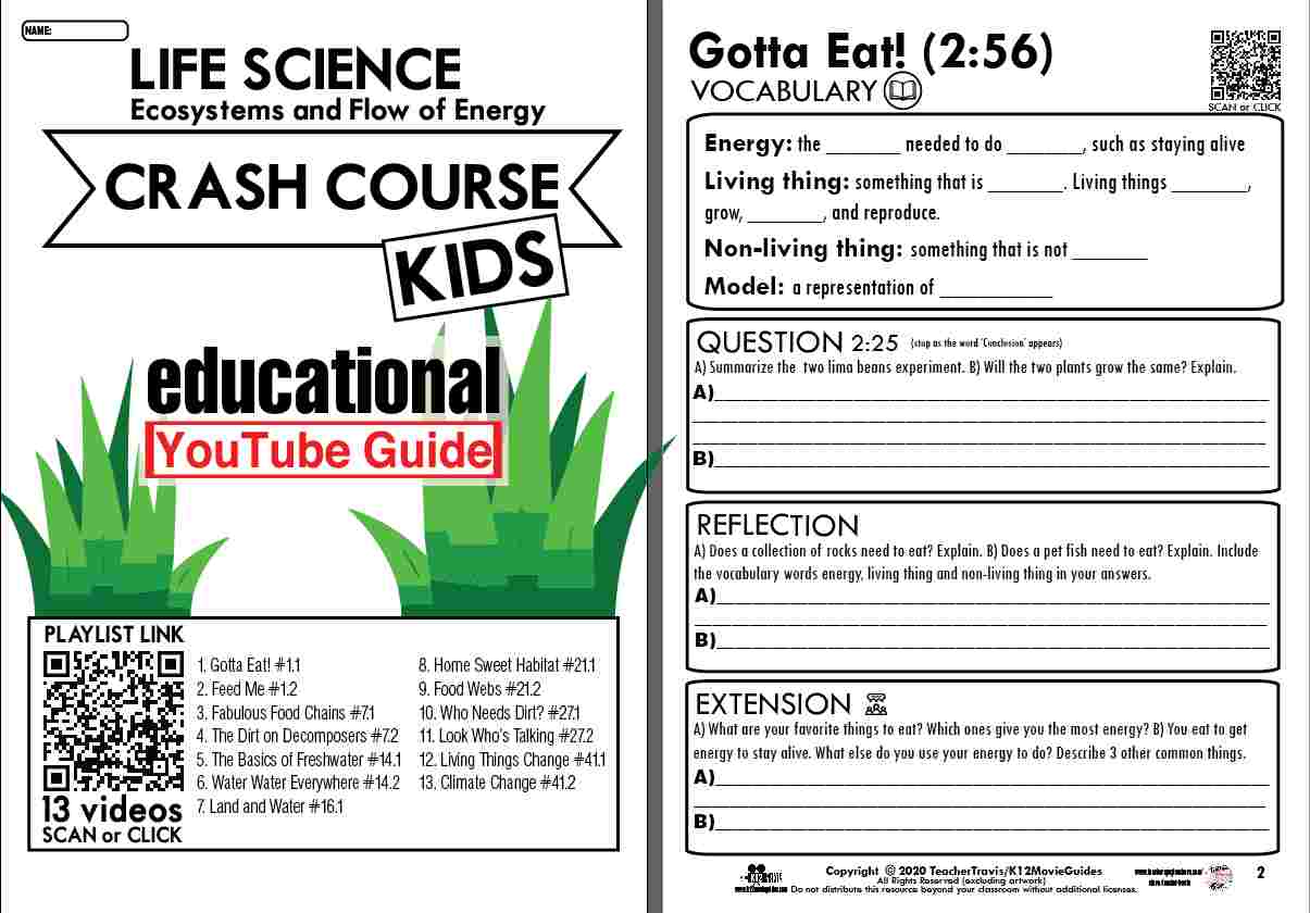 Crash Course Kids - Life Science Playlist - Gotta Eat! (E01) Youtube Guide Sample2