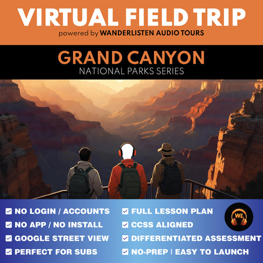 Grand Canyon National Park Virtual Field Trip App Lesson | Audio + Map + Quiz cover image