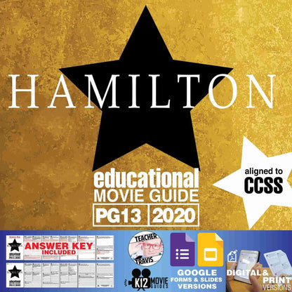 Hamilton Movie (Broadway Musical) Guide | Questions | Worksheet (PG13 - 2020) Cover