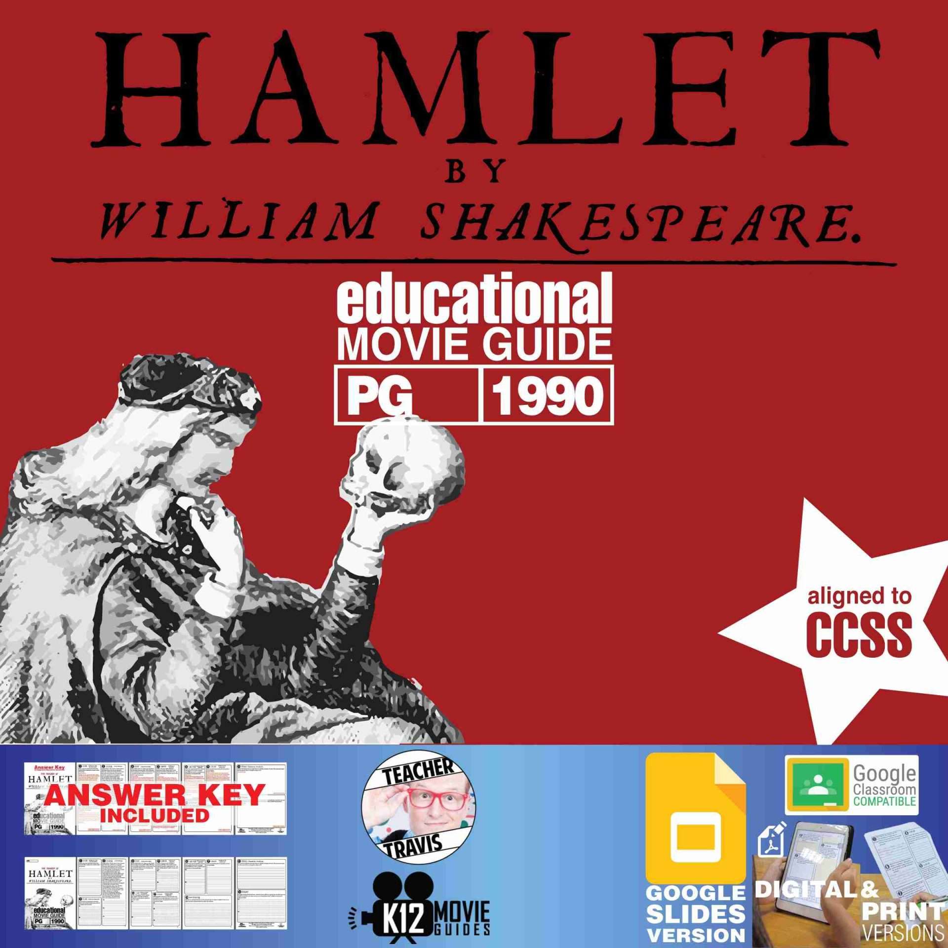 Hamlet Movie Guide | Questions | Worksheet | Google Slides (PG - 1990) Cover