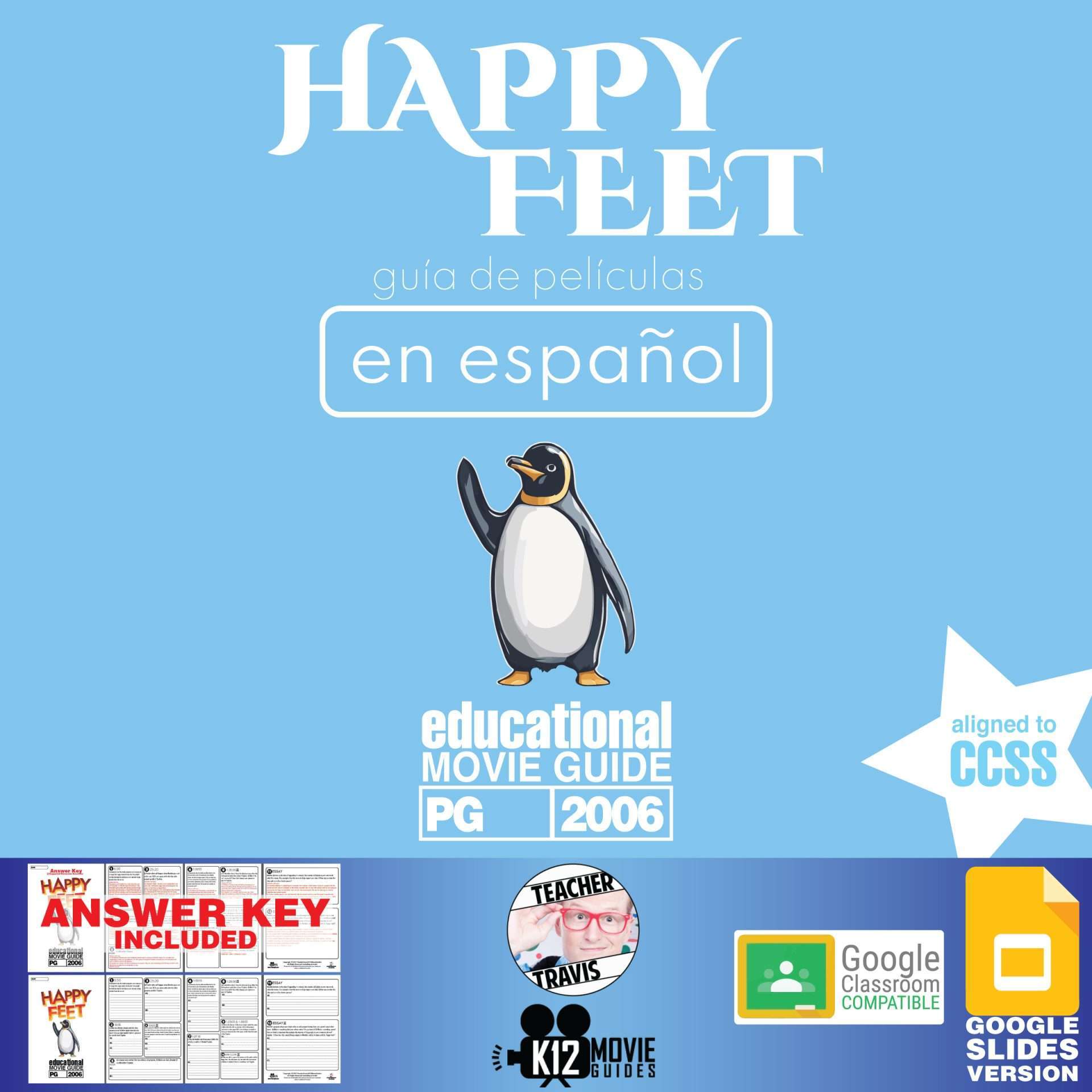 Happy Feet Movie Guide in Spanish | Español (PG - 2006) Cover