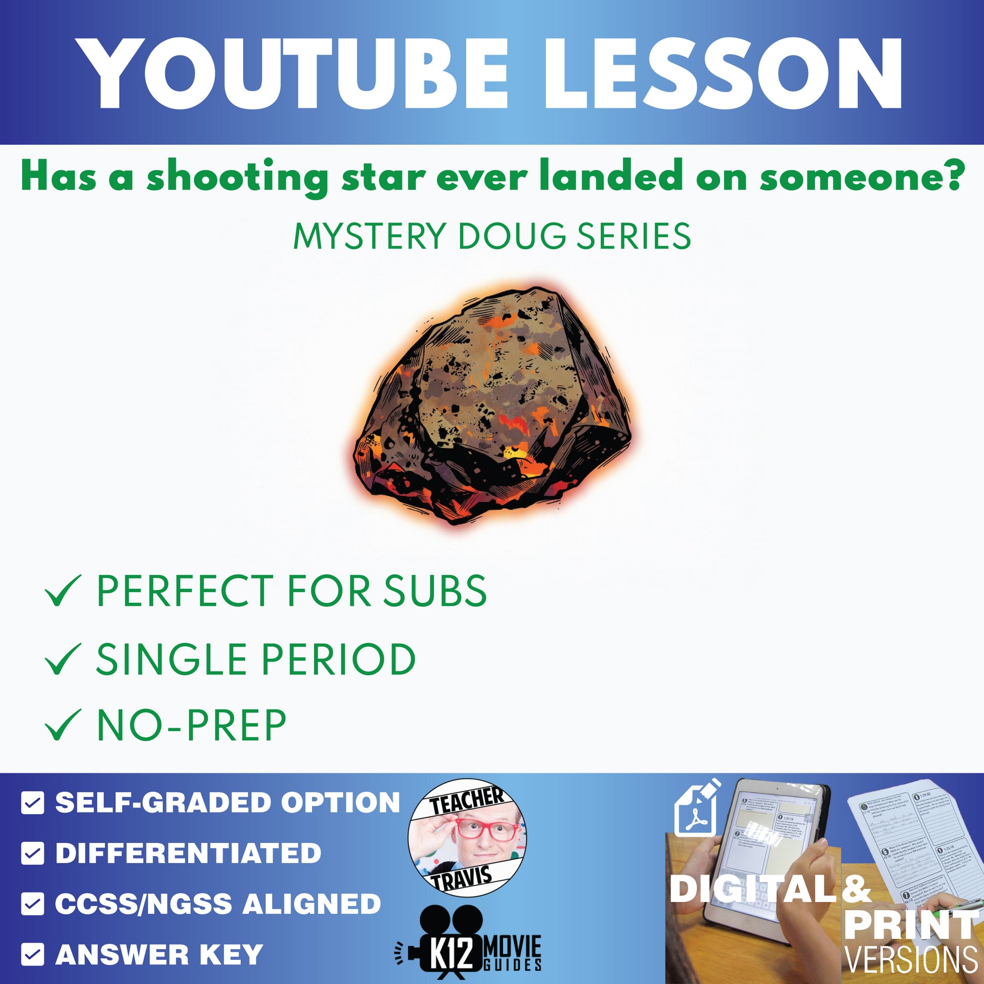 Mystery Doug - Has a Shooting Star Ever Landed on Someone - YouTube Video Lesson cover image