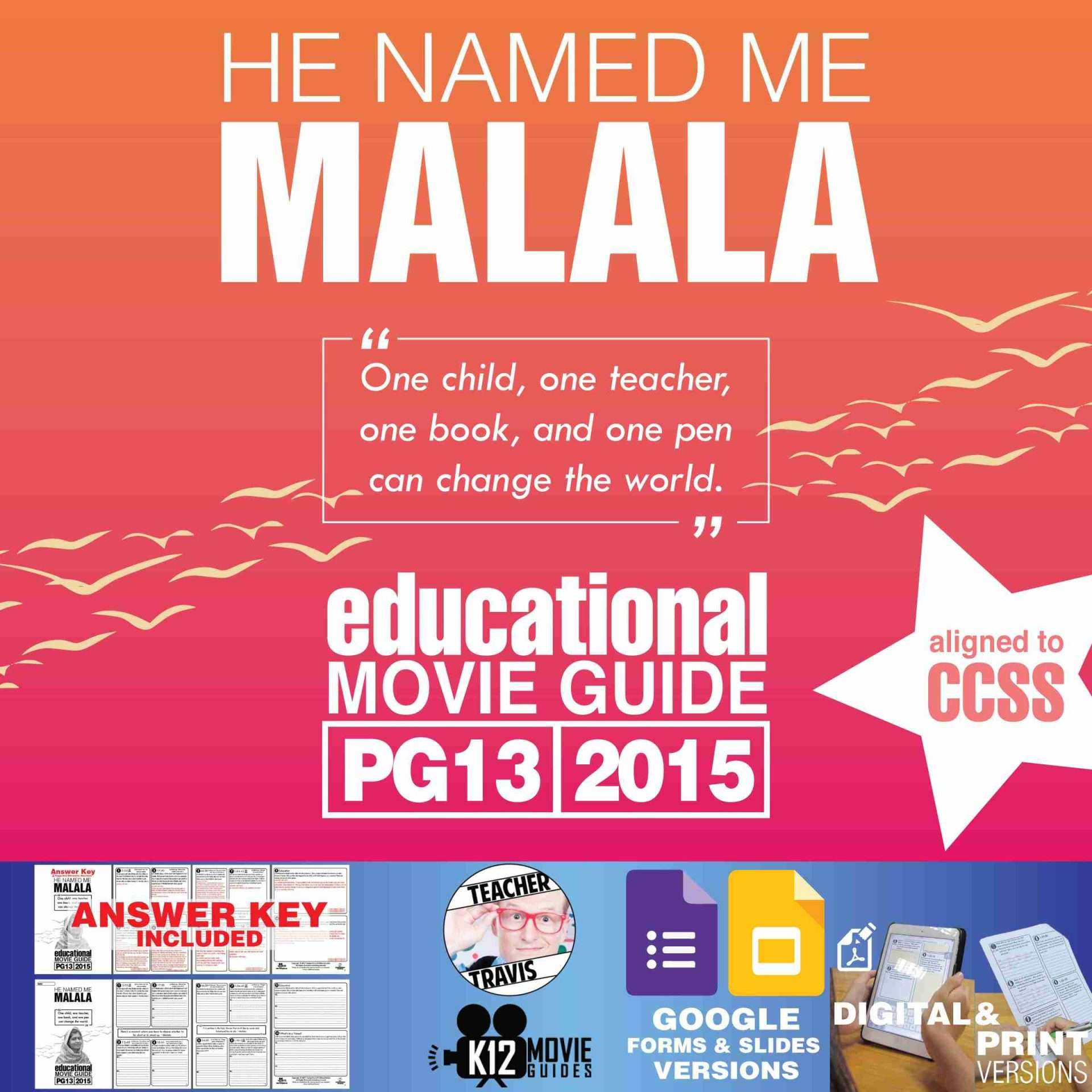 He Named Me Malala Movie Guide | Questions | Worksheet | Google (PG13 - 2015)