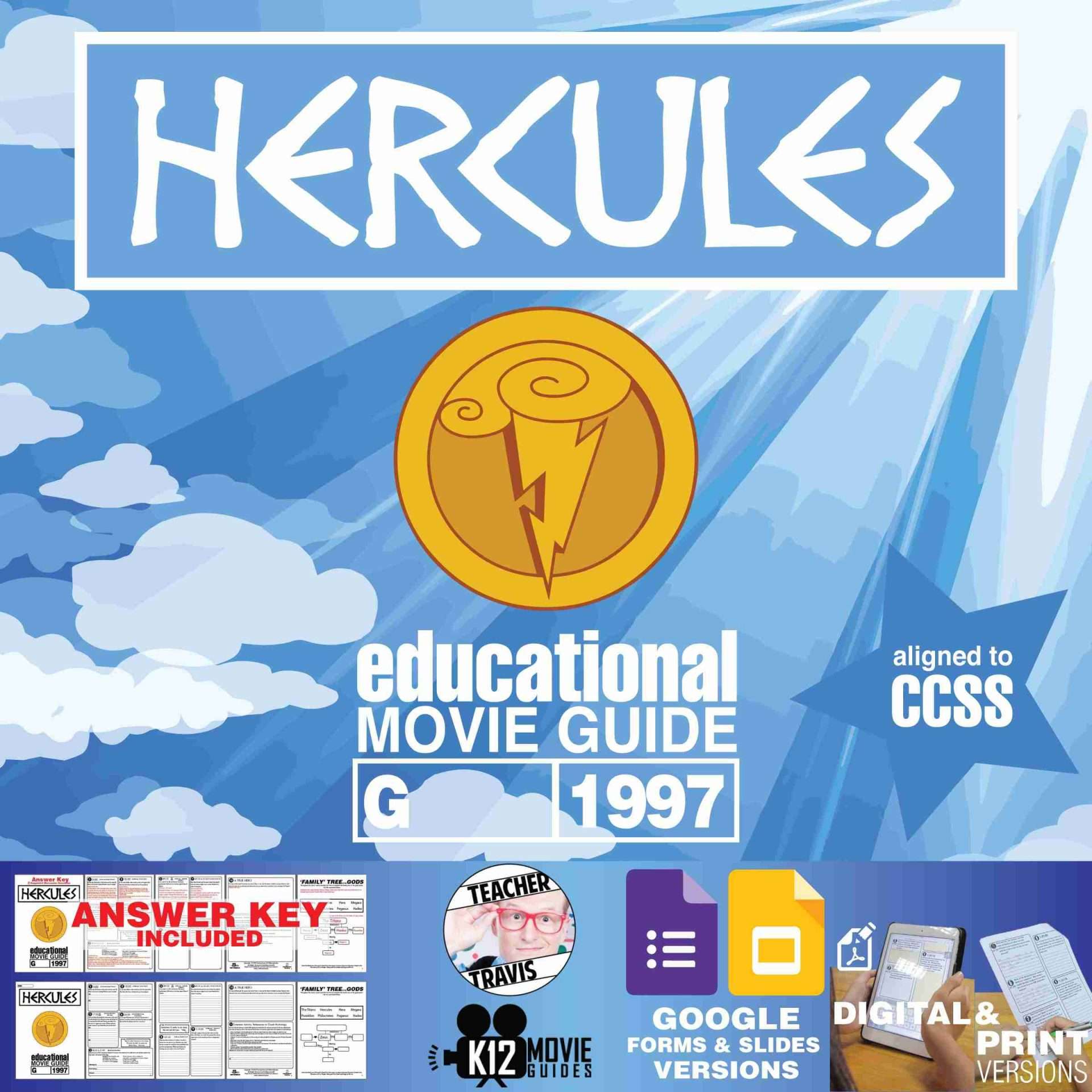 Hercules Movie Guide | Worksheet | Questions | Google Formats (G - 1997)