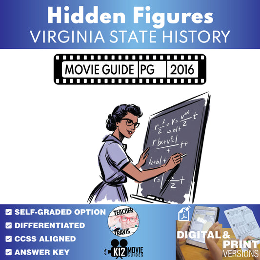 Virginia State History: Hidden Figures Film Quiz & Movie Guide Questions (PG - 2016)